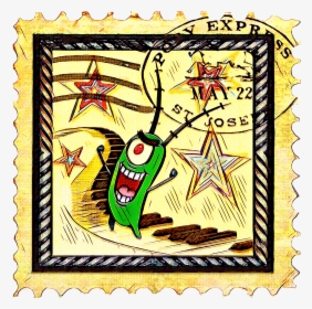 Plankton Spongebob, Krabby Patty, Mr Krabs, Plankton, - Postage Stamp, HD Png Download, Transparent PNG