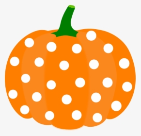Polka Dot Pumpkin Clip Art - Polka Dot Pumpkin Clipart, HD Png Download, Transparent PNG