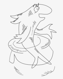 Dr Seuss Cat In The Hat Fish Drawing Outline By Workfromhomegal - The Cat In The Hat, HD Png Download, Transparent PNG