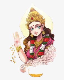 Cartoon Pictures Of Lakshmi Maa To Draw, HD Png Download, Transparent PNG