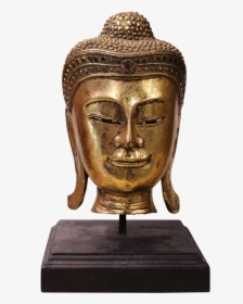Handcrafted Gold Wood Serene Peaceful On Stand - Bronze Sculpture, HD Png Download, Transparent PNG