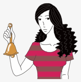 Bell Or Bells - Girl Ringing A Bell Drawings, HD Png Download, Transparent PNG