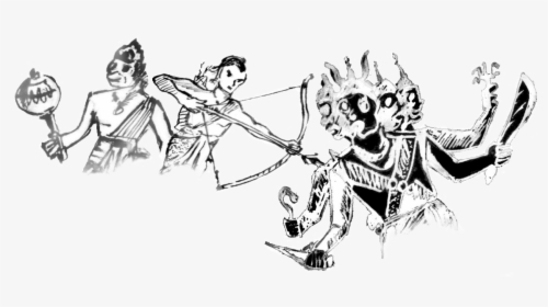 Ramayanam- Hindu Epic Of Lord Rama - Ramayanam Black And White, HD Png Download, Transparent PNG
