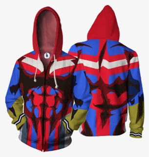 My Hero Academia All Might Blue Suit Cosplay Zip Up - Hoodie, HD Png Download, Transparent PNG