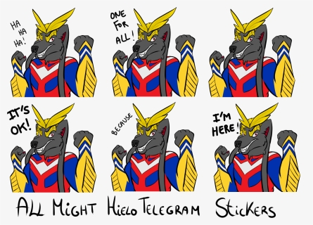 All Might Hielotelegram Stickers - All Might I M Here, HD Png Download, Transparent PNG