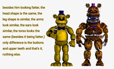 Question Is It Me Or Does - Fnaf Nightmare Fredbear Full Body, HD Png Download, Transparent PNG