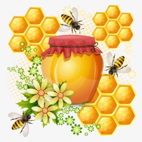 Bee Hive Clipart Honeycomb - Honey Bee Painting, HD Png Download, Transparent PNG