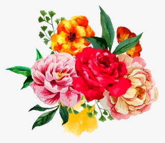 Peony Clipart Flower Bunch - Red Flower Vector Free Download, HD Png Download, Transparent PNG