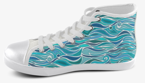 Ocean Waves Blue Abstract Doodle By Artformdesigns - Tennis Shoe, HD Png Download, Transparent PNG