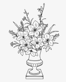 Lily Bouquet Clip Arts - Flower Arrangement Clip Art Black And White, HD Png Download, Transparent PNG