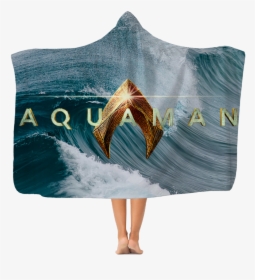 Aquaman Logo Ocean Scene Premium Hooded Blankets - Ocean Waves Wallpaper Hd, HD Png Download, Transparent PNG