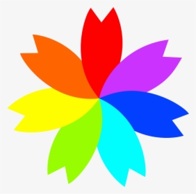 Seven-colors - Seven Petal Flower Clipart, HD Png Download, Transparent PNG