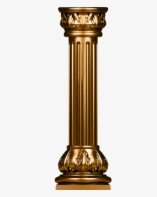 Column Icon Transprent Png Free Download Brass - Gold Pillar Design Png, Transparent Png, Transparent PNG