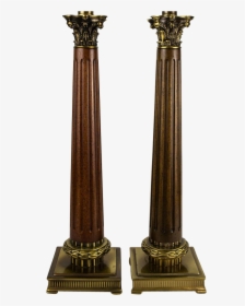 Wood Column Png - 1970s Art Deco Stiffel Revival Brass Accent Lamp, Transparent Png, Transparent PNG