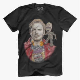 Inked Star Lord And Baby Groot - Bill Clinton Rape Shirt, HD Png Download, Transparent PNG