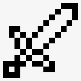 Minecraft Wall Decal Sticker Game Mines Transprent - Minecraft Sword Black And White, HD Png Download, Transparent PNG