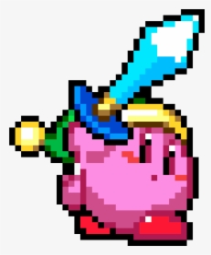 #kirby #pins #game #sword #wearable #cute #pixel #minecraft - Sword Kirby Pixel Art, HD Png Download, Transparent PNG