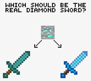 Which Should Be The Real Diamond Sword - Minecraft Diamond Sword Png, Transparent Png, Transparent PNG