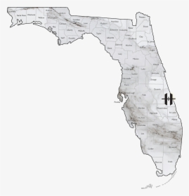 Florida Map Outline Png - State Of Florida White, Transparent Png, Transparent PNG