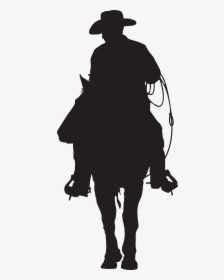 Cowboy Silhouette Western Clip Art - Cowboy Png, Transparent Png, Transparent PNG