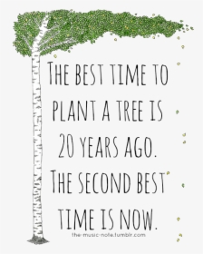 The Best Time To Plant A Tree Is Twenty Years Ago - Right Time To Plant A Tree, HD Png Download, Transparent PNG