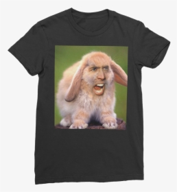 Nicolas Cage S Face On A Rabbit ﻿classic Women S T-shirt - Nicolas Cage Meme Rabbit, HD Png Download, Transparent PNG