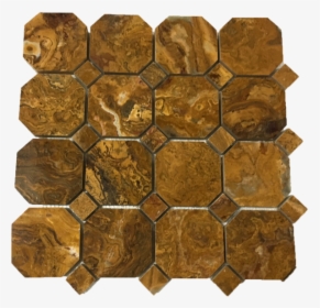 Multi Brown Onyx Octagon With Multi Brown Dot Polished - Stone Wall, HD Png Download, Transparent PNG