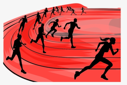 Runners On A Race Track Track Silhouette Runner- - Silhouette Track And Field Track Clipart, HD Png Download, Transparent PNG