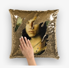 Vin Diesel As The Mona Lisa ﻿sequin Cushion Cover - Nicolas Cage Sequin Body Pillow, HD Png Download, Transparent PNG