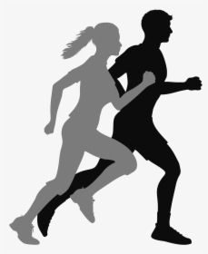 Transparent Runner Silhouette Png - Running Man And Woman Silhouette, Png Download, Transparent PNG
