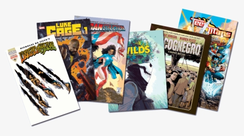 A Pile Of Comic Book Covers - Comic Book Pile Png, Transparent Png, Transparent PNG