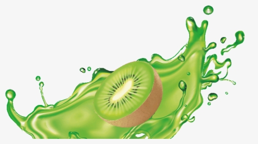 Kiwi In A Splash Of Green Water - Green Juice Splash Png, Transparent Png, Transparent PNG