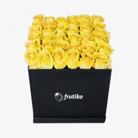 Black Box Of Yellow Roses - Yellow Roses In A Box, HD Png Download, Transparent PNG