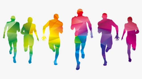 Graphic Run Colorful Color Design Fun Sport Clipart - Fun Run Silhouette Png, Transparent Png, Transparent PNG