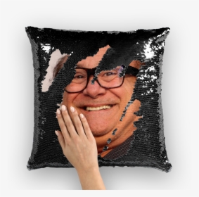 Danny Devito Sequin Cushion Cover - Nic Cage Sequin Pillow, HD Png Download, Transparent PNG