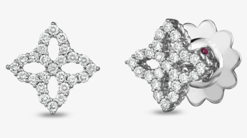 Roberto Coin 18kt Diamond Outline Small Flower Stud - Earring, HD Png Download, Transparent PNG
