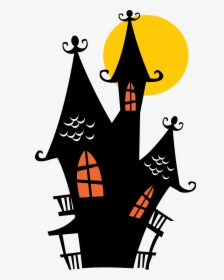 Halloween Haunted Houses Clipart - Halloween Cartoon Haunted House, HD Png Download, Transparent PNG