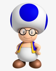Mushroom Clipart Mario Toad - Mario Bros Blue Toad, HD Png Download, Transparent PNG
