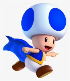 Mushroom Clipart Mario Toad - Mario Blue Toad Png, Transparent Png, Transparent PNG