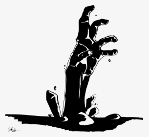 Silhouette Black And White Clip Art - Zombie Black And White, HD Png Download, Transparent PNG