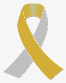 Silver And Gold Awareness Ribbon - Sign, HD Png Download, Transparent PNG
