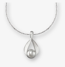 Nicole Barr Designs Sterling Silver Ribbon Necklace-white - Necklace, HD Png Download, Transparent PNG