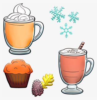 Hot Cocoa, Muffin, Hot Chocolate, Autumn, Acorn, Food, HD Png Download, Transparent PNG