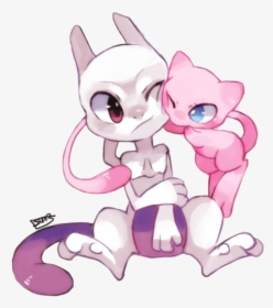 Pokémon X And Y Pikachu Ash Ketchum Cat Pink Mammal - Cute Mew And Mewtwo, HD Png Download, Transparent PNG