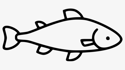 Salmon - Line Drawing Salmon Slab, HD Png Download, Transparent PNG