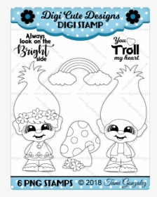 Troll Cuties Digi Stamp-trolls, Poppy, Branch, Mushroom, - Independence Day, HD Png Download, Transparent PNG