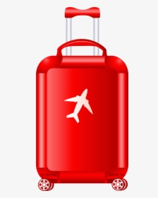 Red Trolley Suitcase Png Clipart Image - Travel Transparent Background Suitcase Clipart, Png Download, Transparent PNG