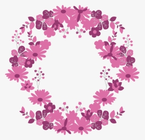 #flowers #pink #flowerwreath #wreath #border #frame - Circle, HD Png Download, Transparent PNG