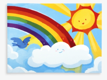 Kids Painting Sun And Rainbow, HD Png Download, Transparent PNG