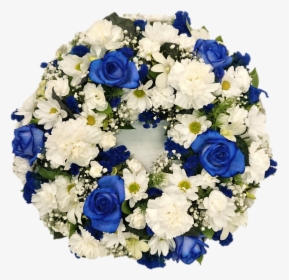 Blue And White - Blue Funeral Flowers Png, Transparent Png, Transparent PNG